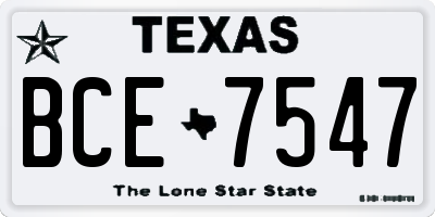 TX license plate BCE7547