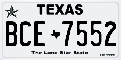 TX license plate BCE7552