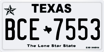 TX license plate BCE7553