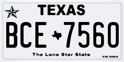 TX license plate BCE7560