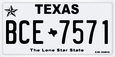 TX license plate BCE7571