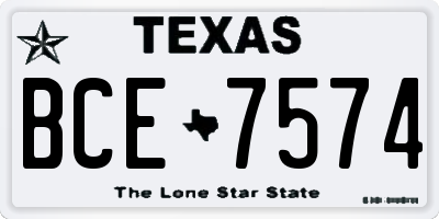 TX license plate BCE7574