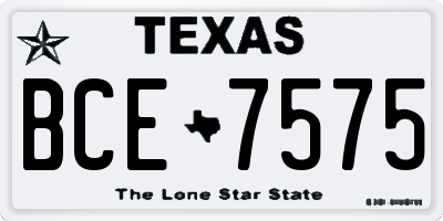 TX license plate BCE7575