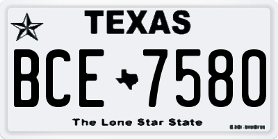 TX license plate BCE7580