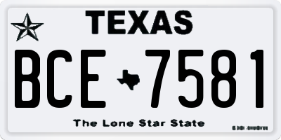 TX license plate BCE7581