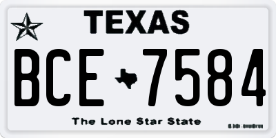 TX license plate BCE7584