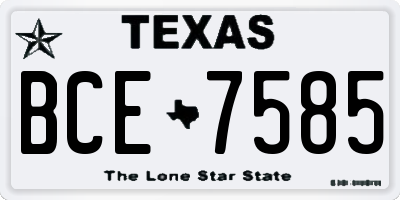 TX license plate BCE7585
