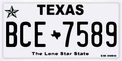 TX license plate BCE7589