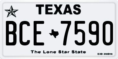 TX license plate BCE7590