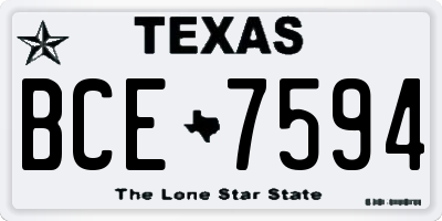TX license plate BCE7594