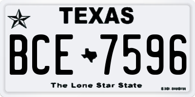 TX license plate BCE7596