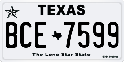 TX license plate BCE7599