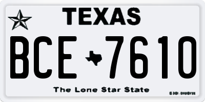 TX license plate BCE7610