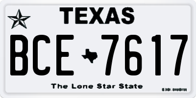 TX license plate BCE7617