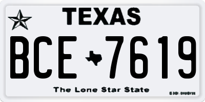 TX license plate BCE7619