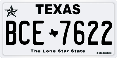 TX license plate BCE7622