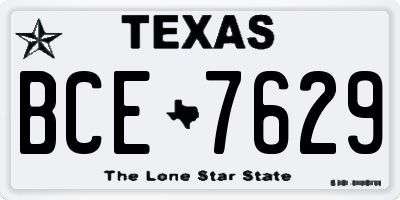 TX license plate BCE7629