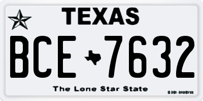 TX license plate BCE7632