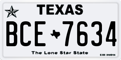 TX license plate BCE7634