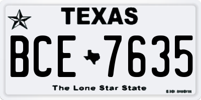 TX license plate BCE7635
