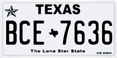 TX license plate BCE7636