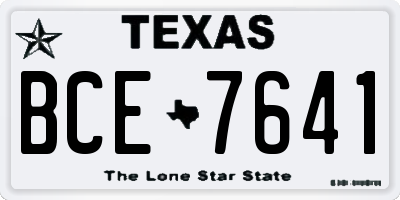 TX license plate BCE7641