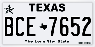 TX license plate BCE7652