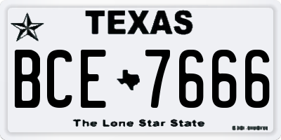 TX license plate BCE7666