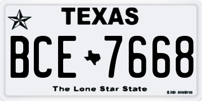 TX license plate BCE7668