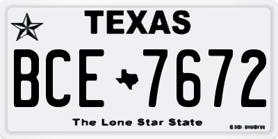 TX license plate BCE7672