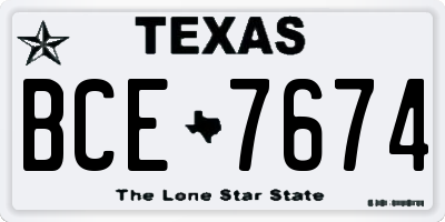 TX license plate BCE7674