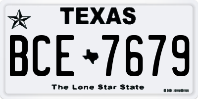 TX license plate BCE7679
