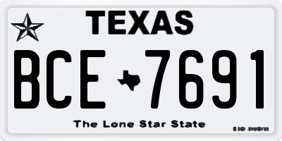 TX license plate BCE7691