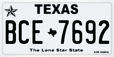 TX license plate BCE7692