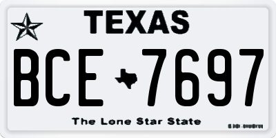 TX license plate BCE7697