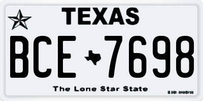 TX license plate BCE7698