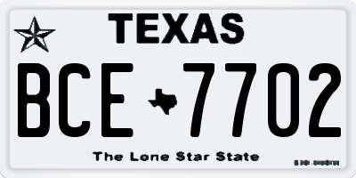 TX license plate BCE7702