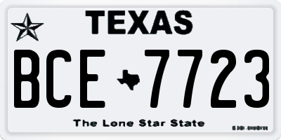 TX license plate BCE7723