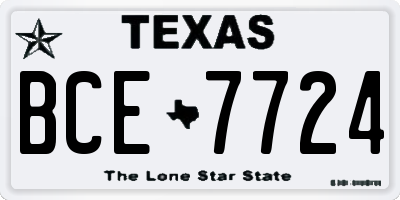 TX license plate BCE7724