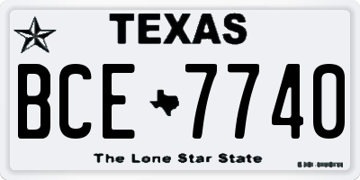 TX license plate BCE7740