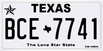 TX license plate BCE7741