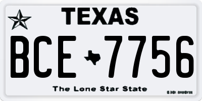 TX license plate BCE7756