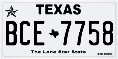 TX license plate BCE7758