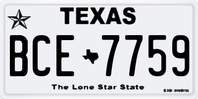 TX license plate BCE7759
