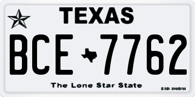TX license plate BCE7762