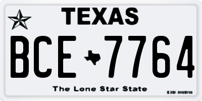 TX license plate BCE7764