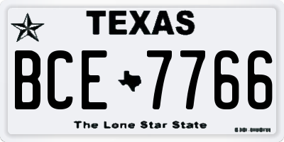 TX license plate BCE7766