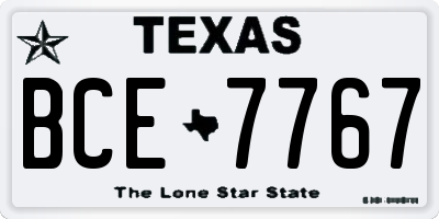 TX license plate BCE7767