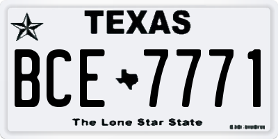 TX license plate BCE7771