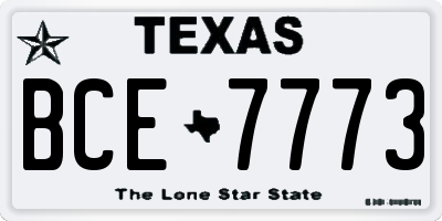 TX license plate BCE7773